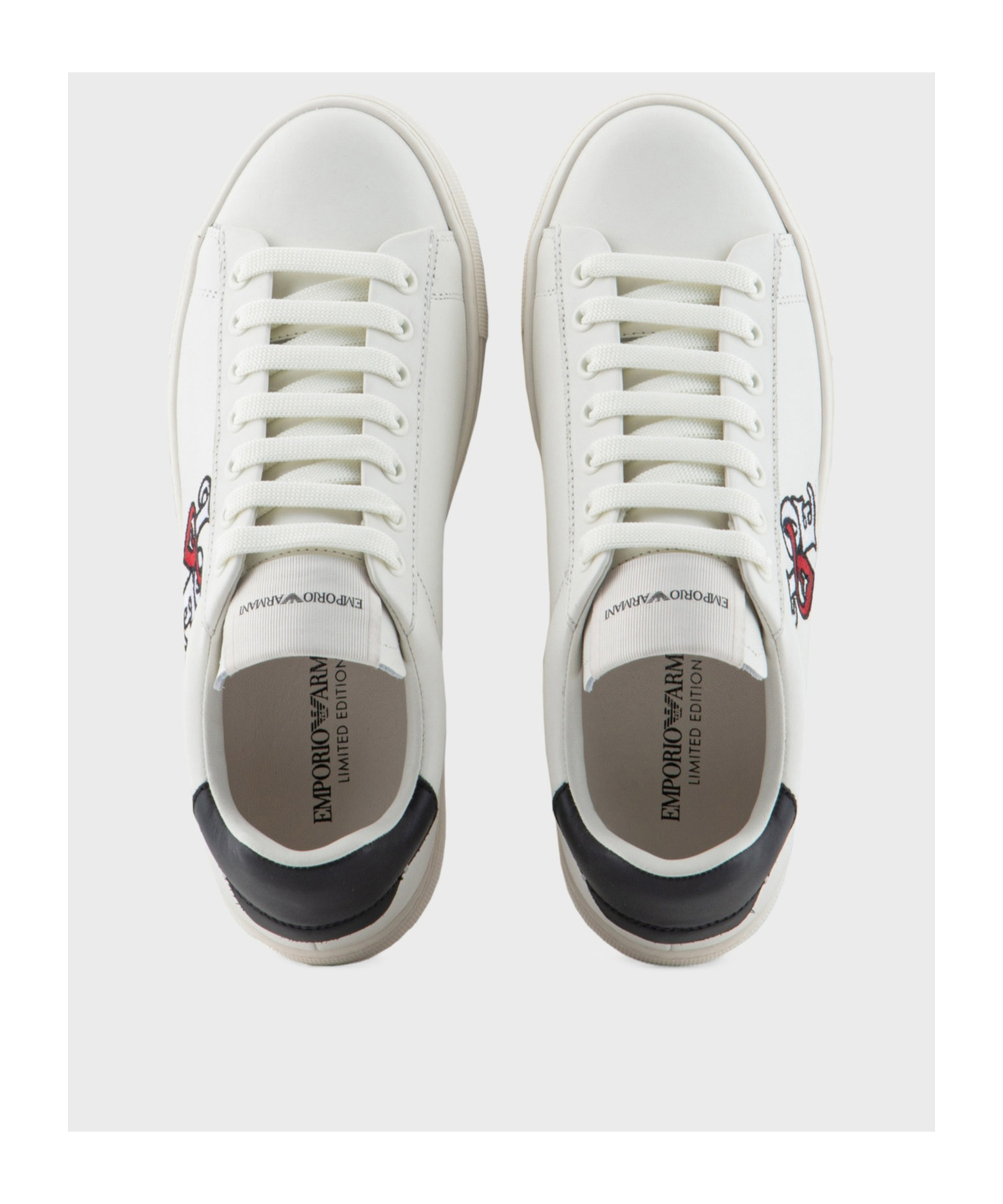 Emporio Armani Tie Low-top Sneakers In White