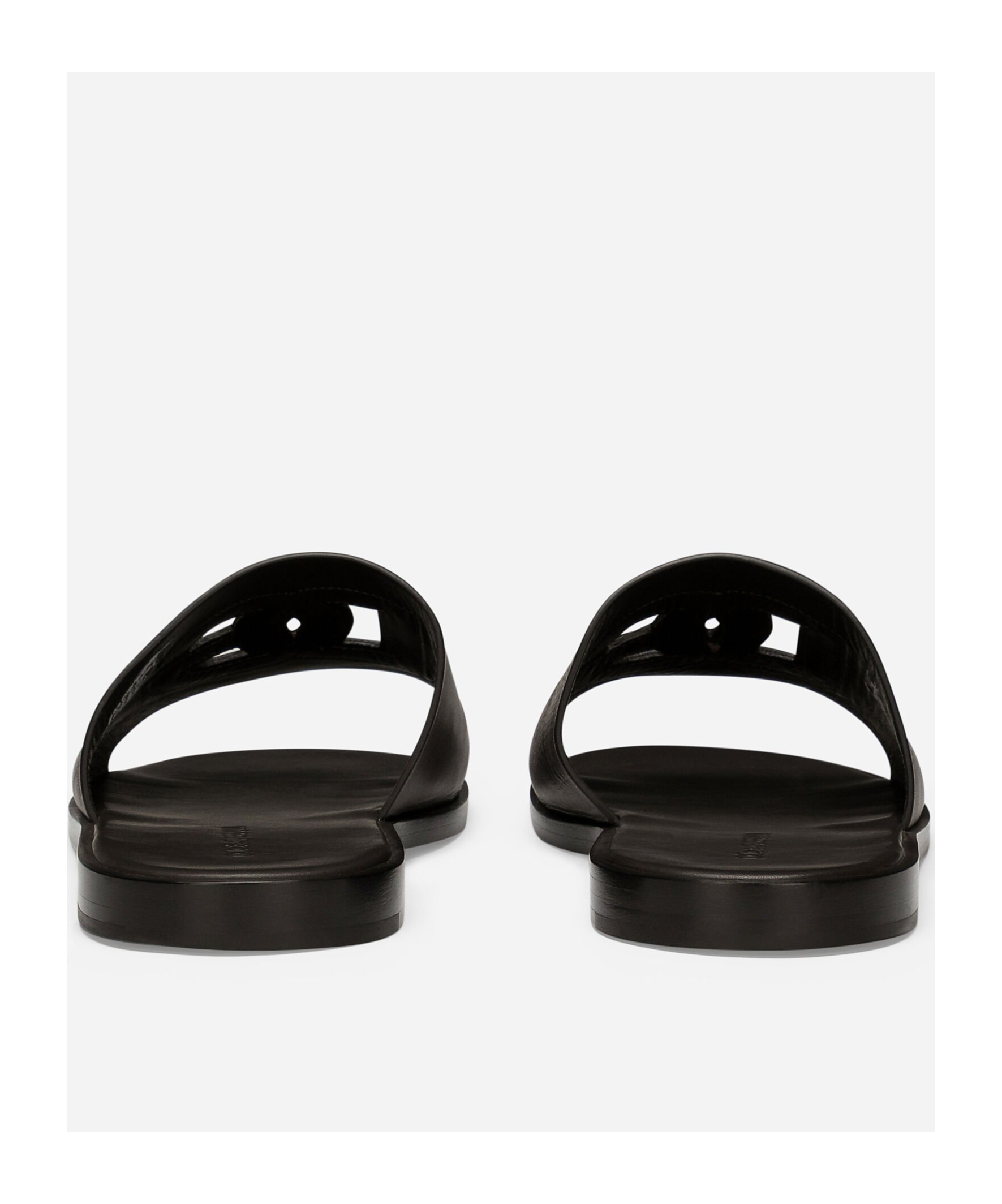 Dolce & Gabbana Dolce  Gabbana Dg Cut-out Detailed Slides In Black