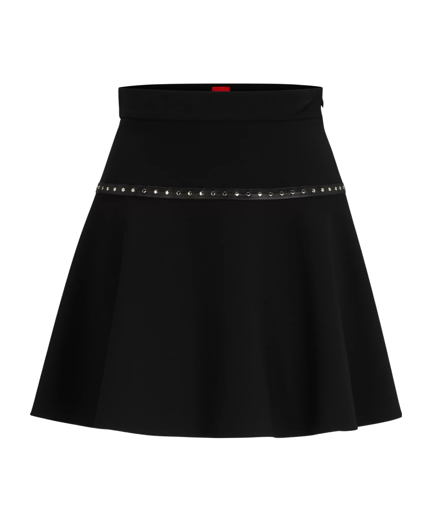 Hugo Boss Regular-fit Mini Skirt With Stud Trim In Black