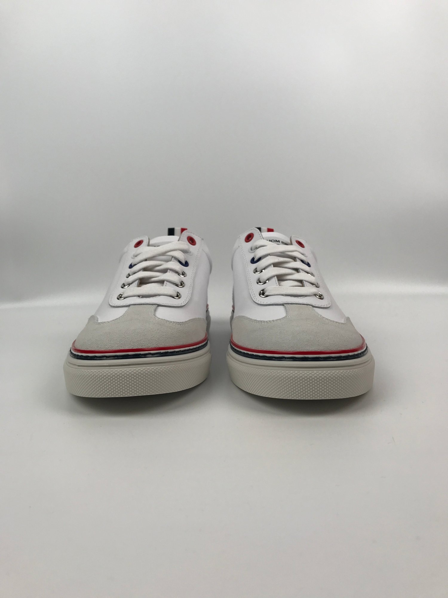 Thom Browne Low-top Leather Sneakers In White