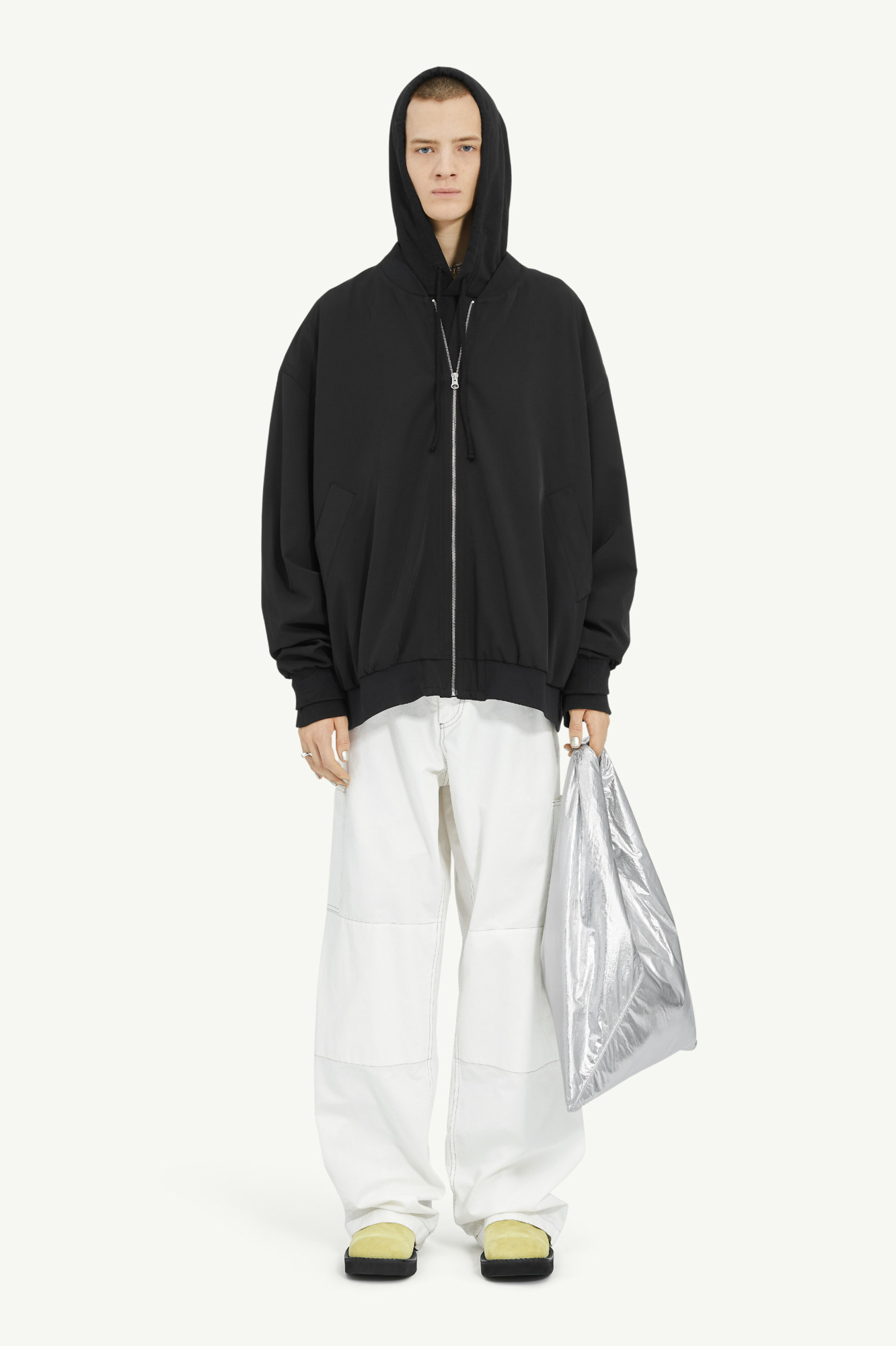 Mm6 Maison Margiela Twill Bomber Jacket In Black