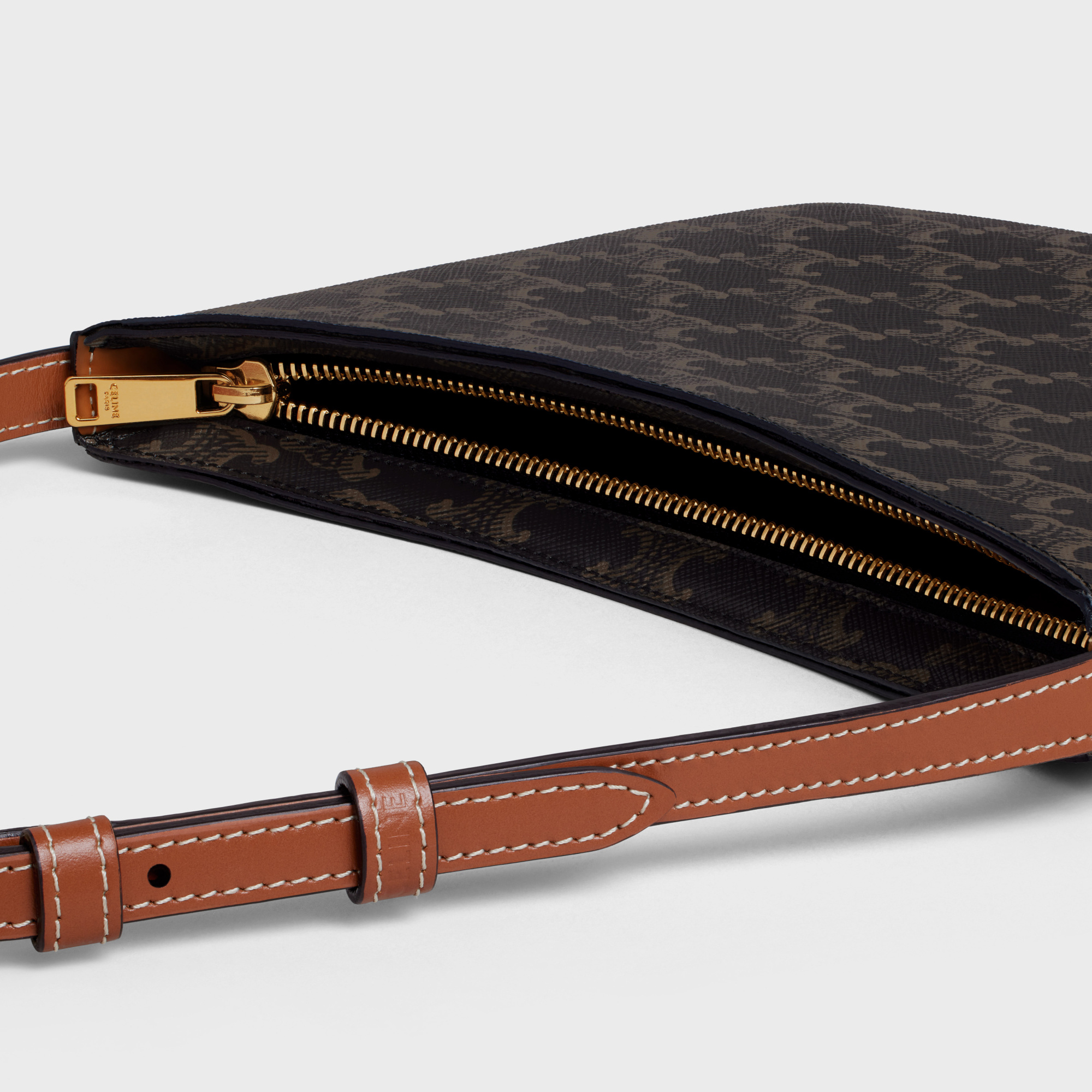 Celine Croque Triomphe Medium Shoulder Bag In Brown
