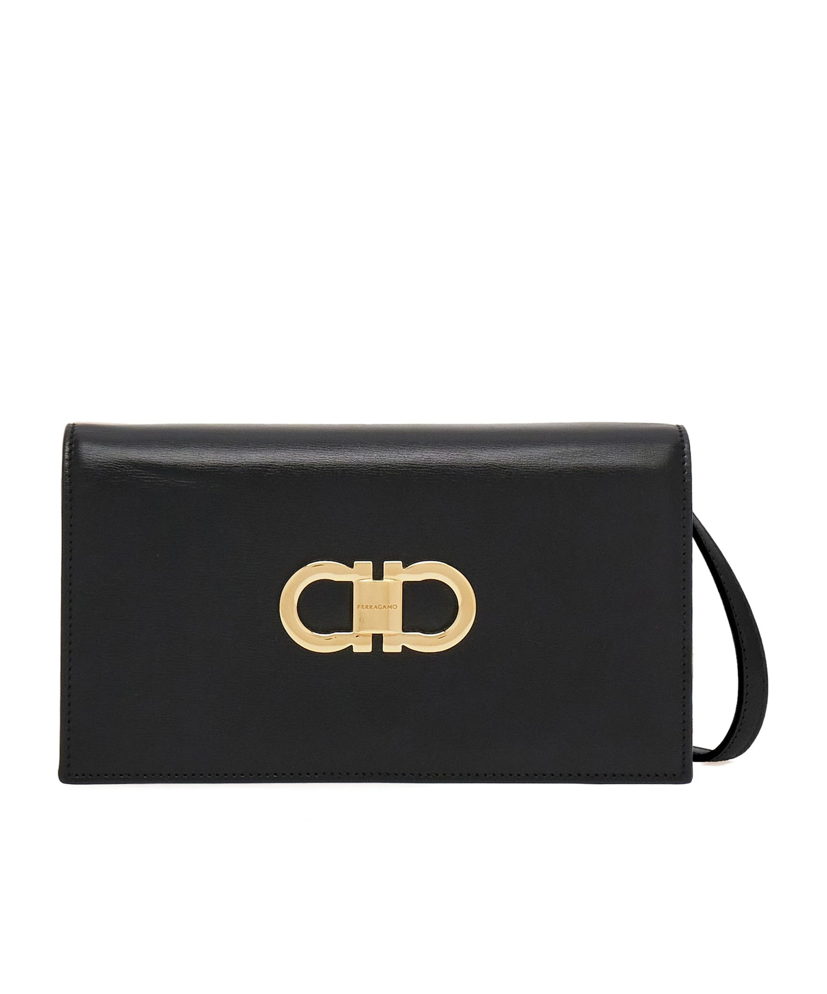 Ferragamo Women Gancini Leather Mini Bag In Black