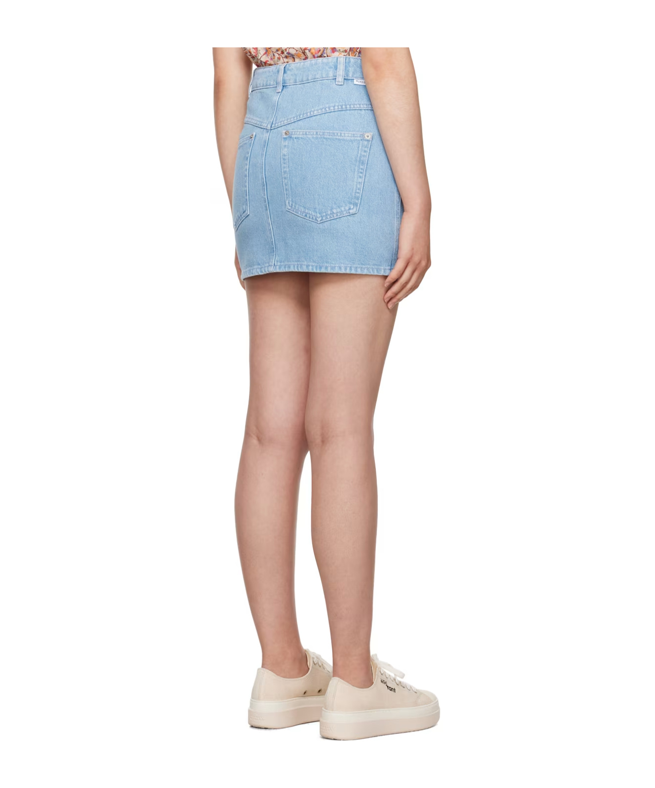Isabel Marant Étoile Mid-rise Denim Miniskirt In Nude