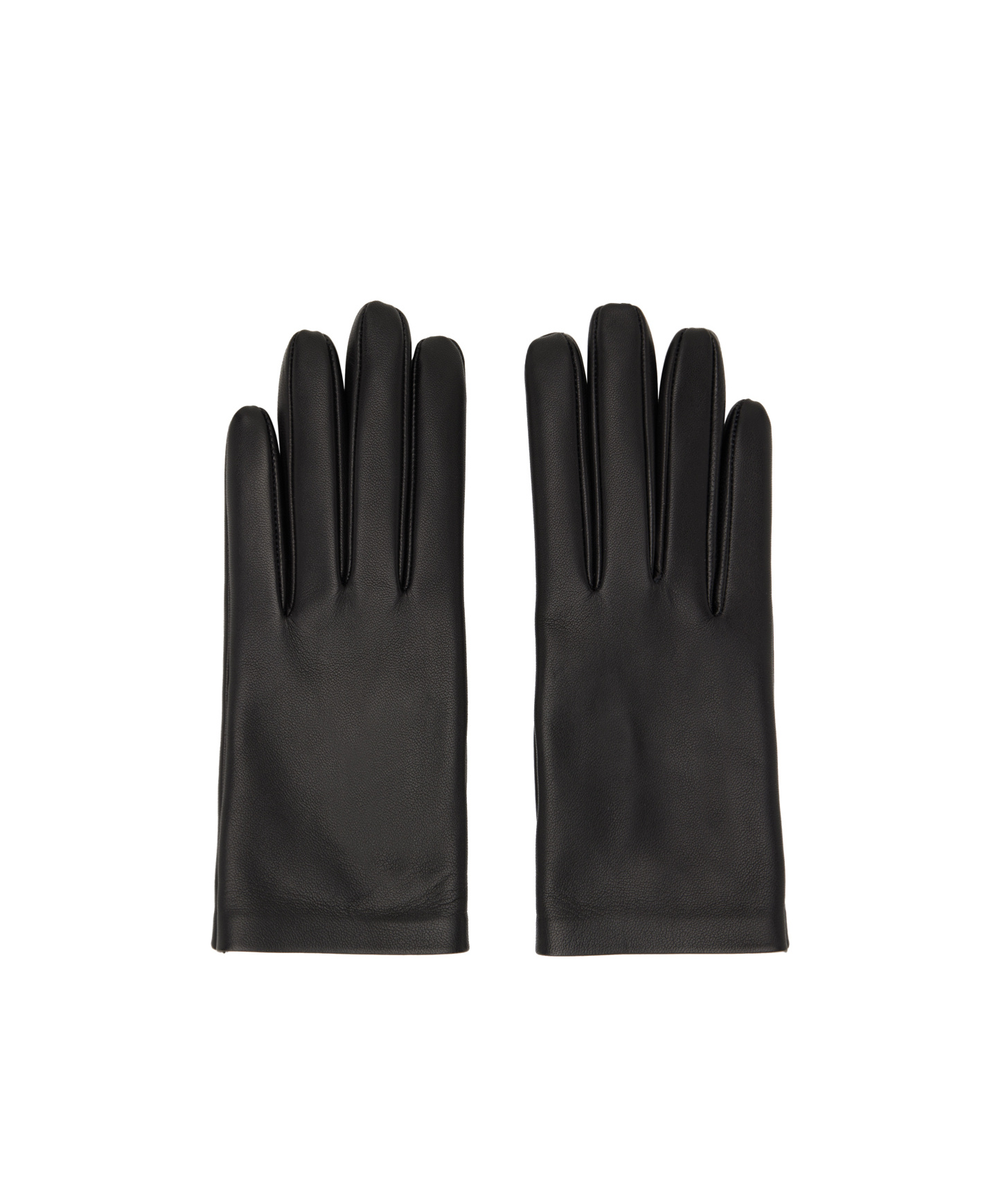 The Row Lorella Leather Gloves In Black