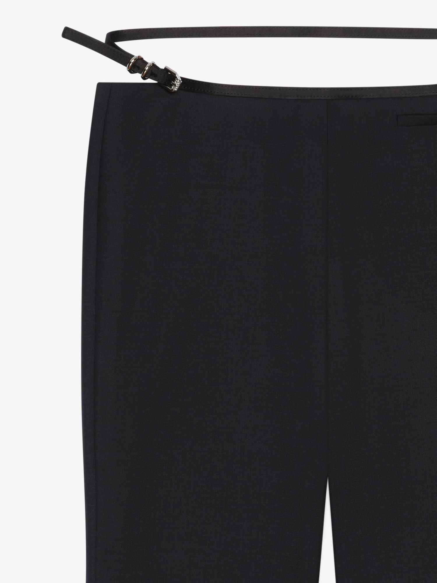 Givenchy Low-waisted Wool Flared Trousers In Black