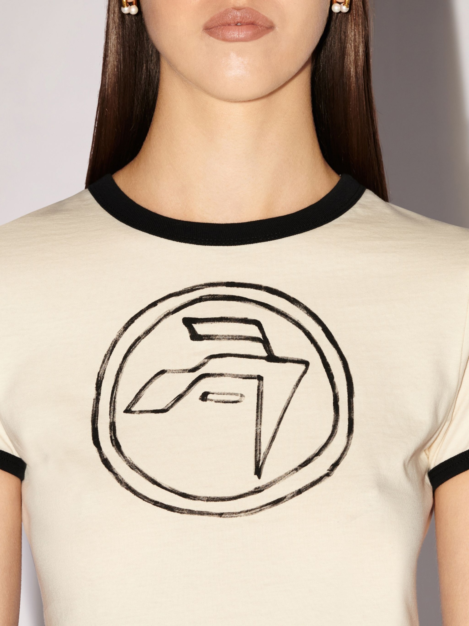 Ambush Emblem Print Cotton T-shirt In White