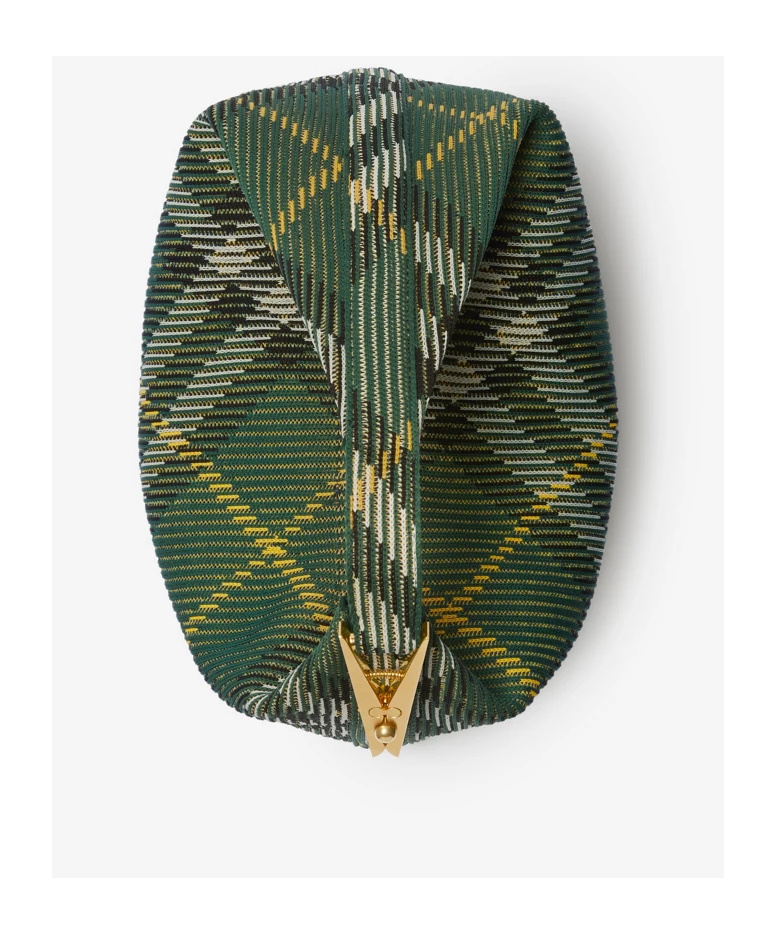 Shop Burberry Medium Peg Check-pattern Shoulder Bag In Green