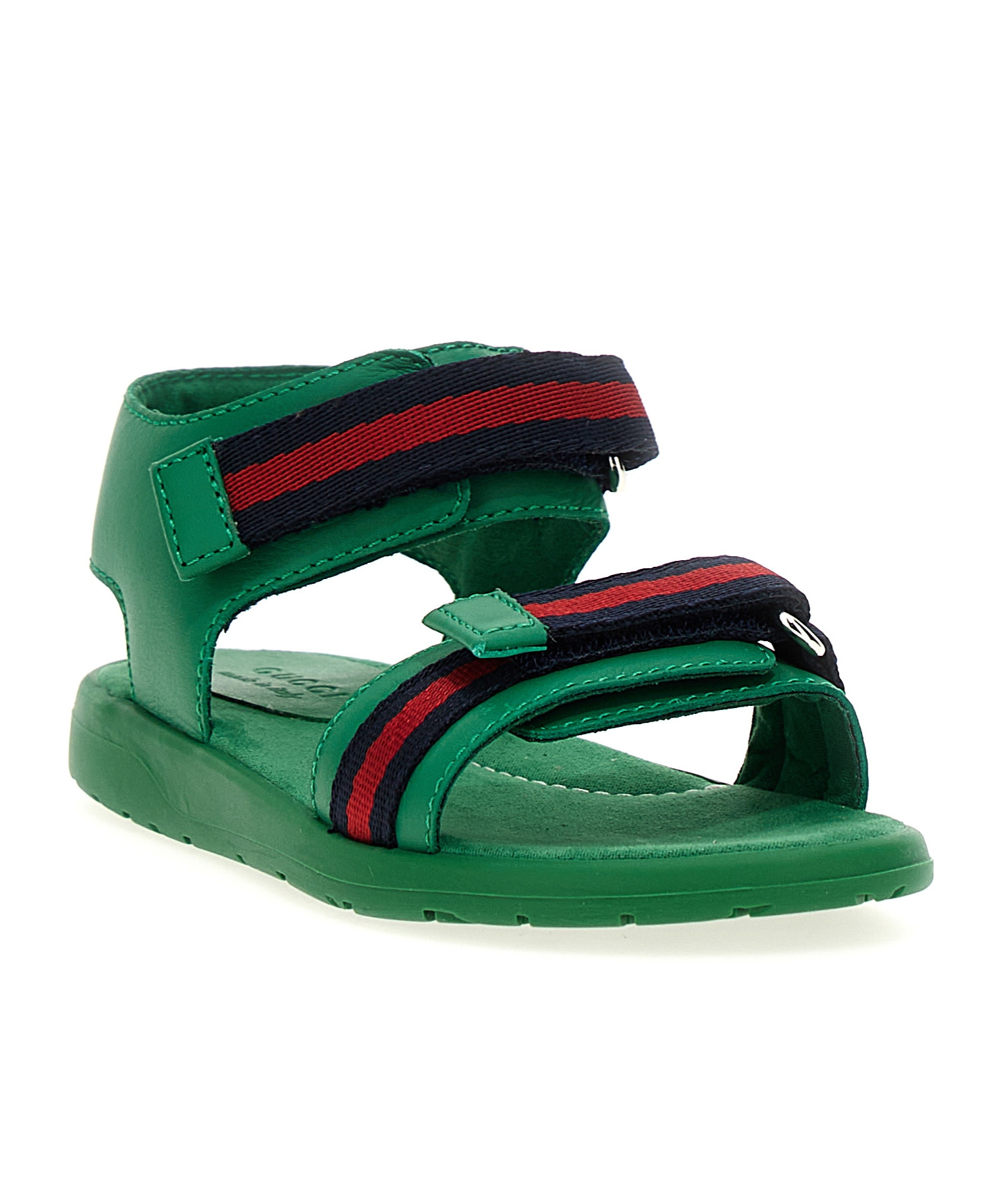 Gucci Web-stripe Touch-strap Sandals In Green