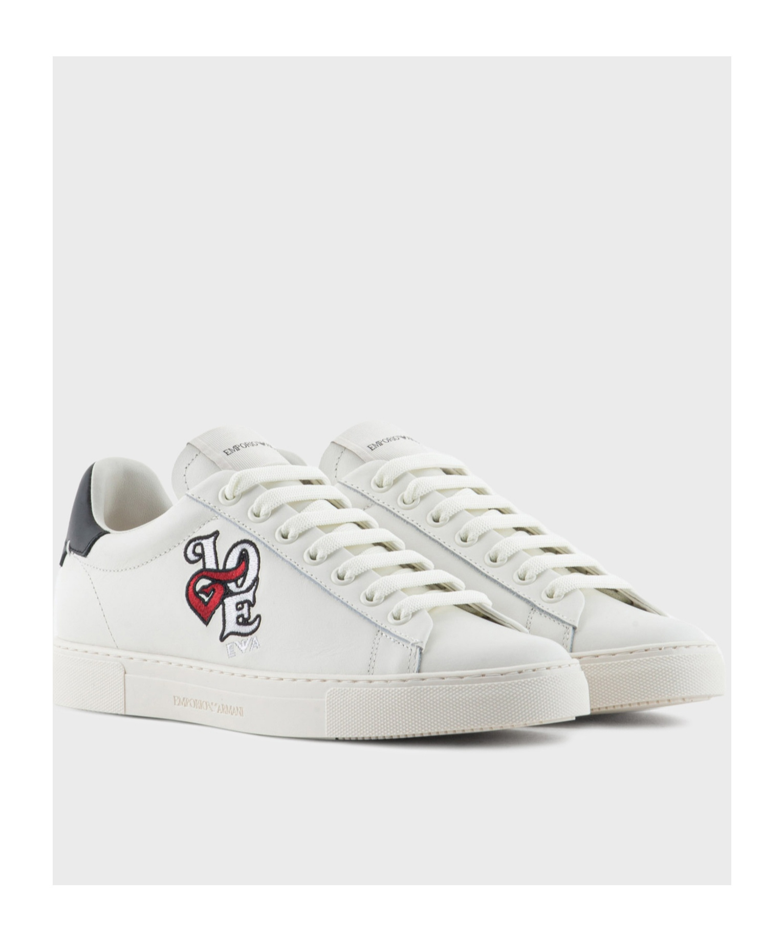Emporio Armani Tie Low-top Sneakers In White