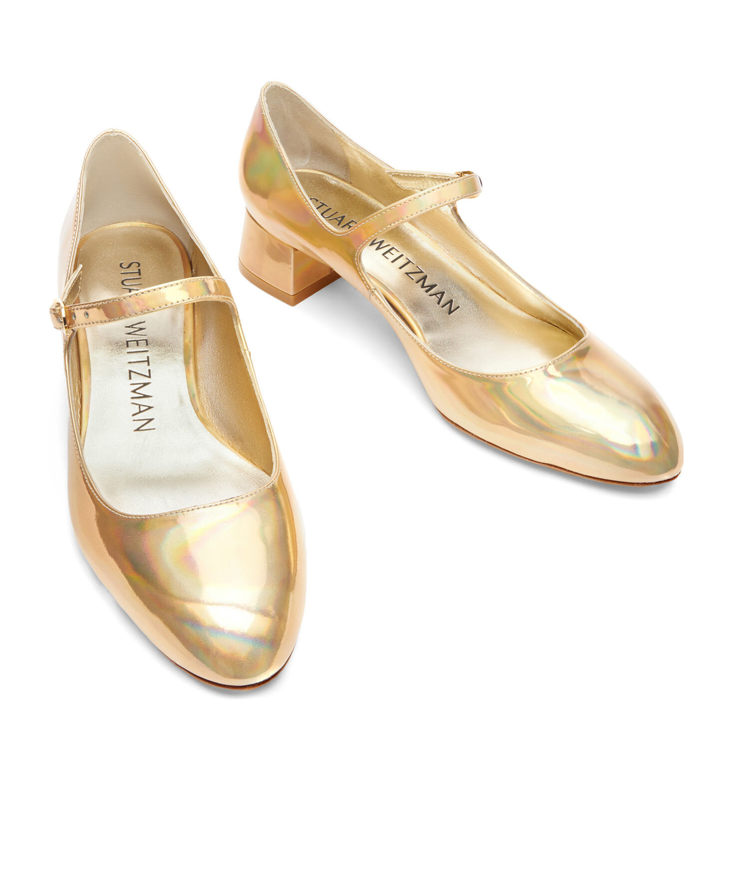 Shop Stuart Weitzman Vivienne Mary Jane Low-heeled Shoes In Nude