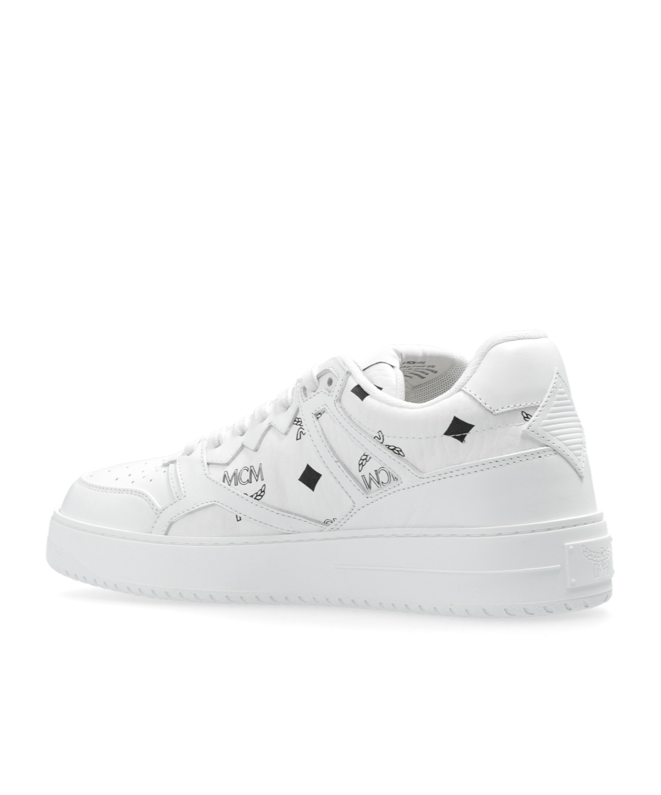 Mcm Terrain Canvas Printed Sneakers In White