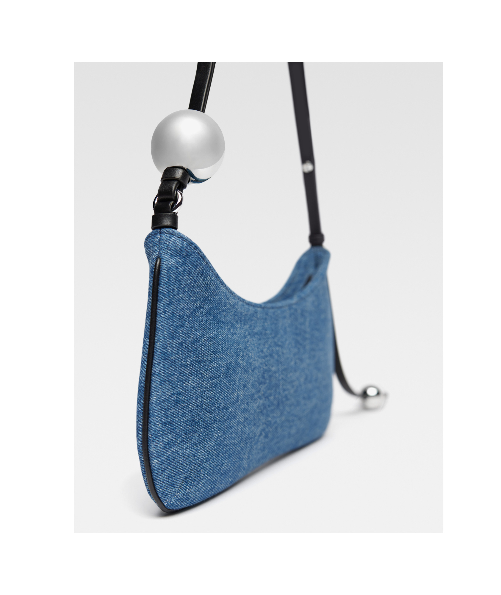 Shop Jacquemus Le Bisou Perle Beaded Shoulder Bag In Blue