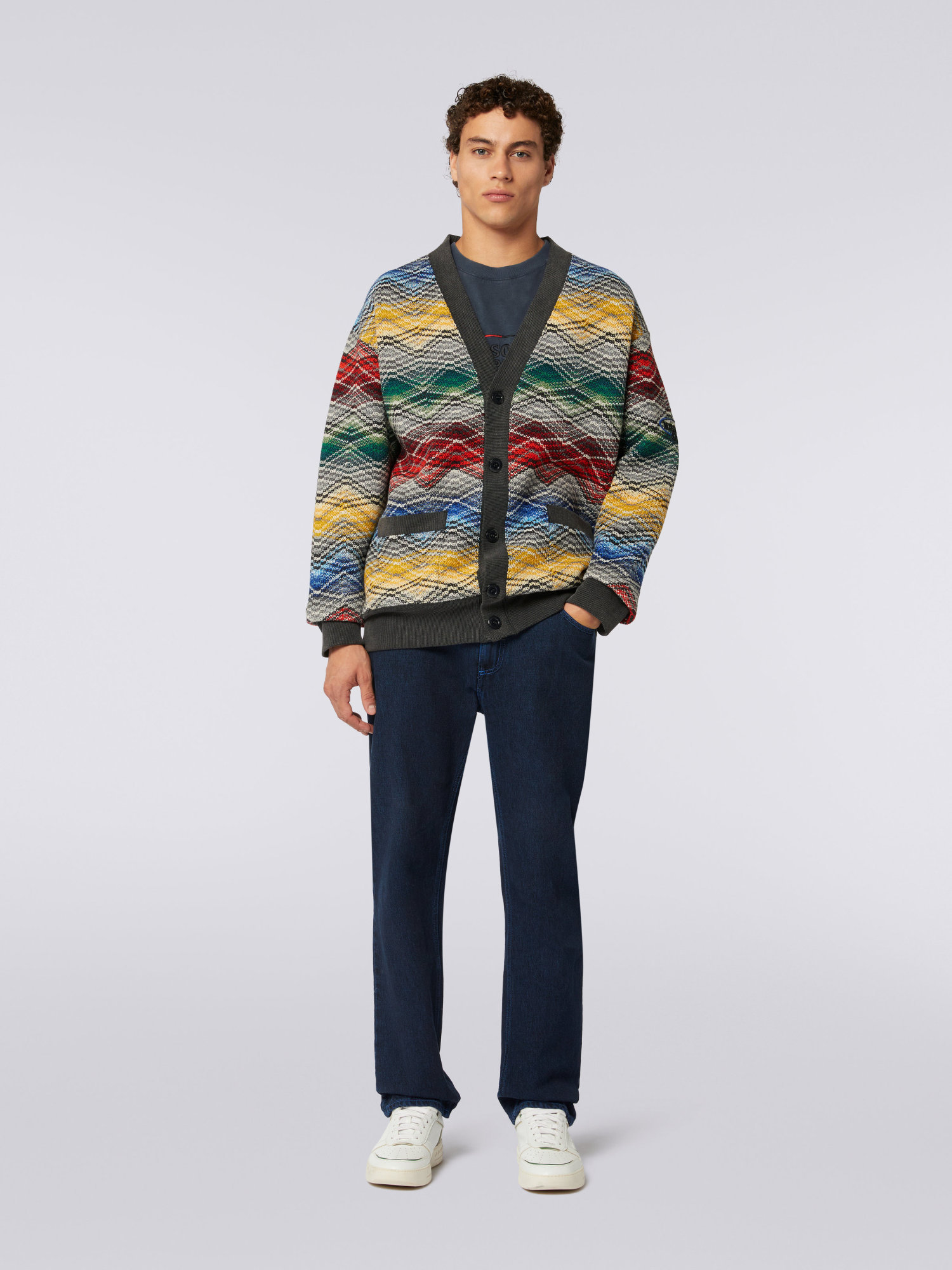 Missoni Zigzag V-neck Cardigan In Multi