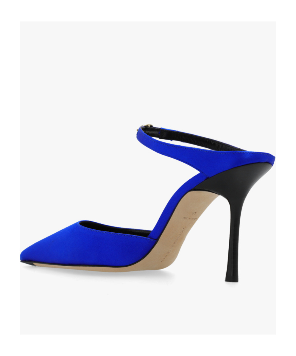 Victoria Beckham Jordy 90mm Satin Mules In Blue