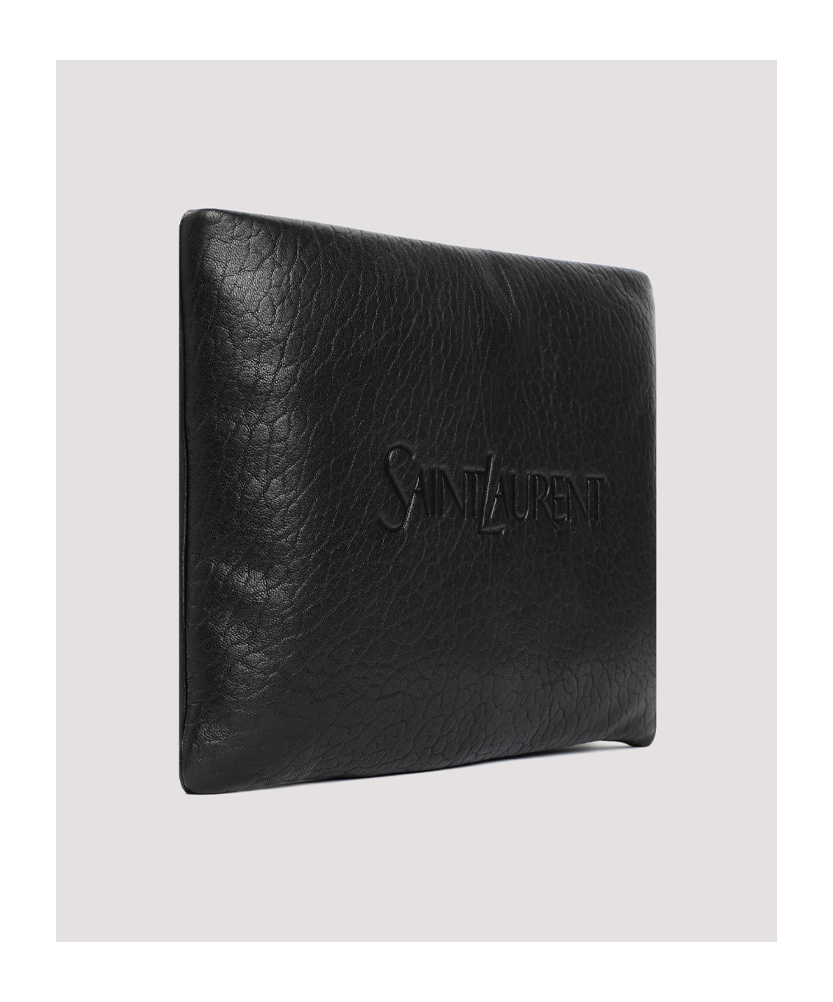 Saint Laurent Large Puffy Pouch Clutch Bag In Black