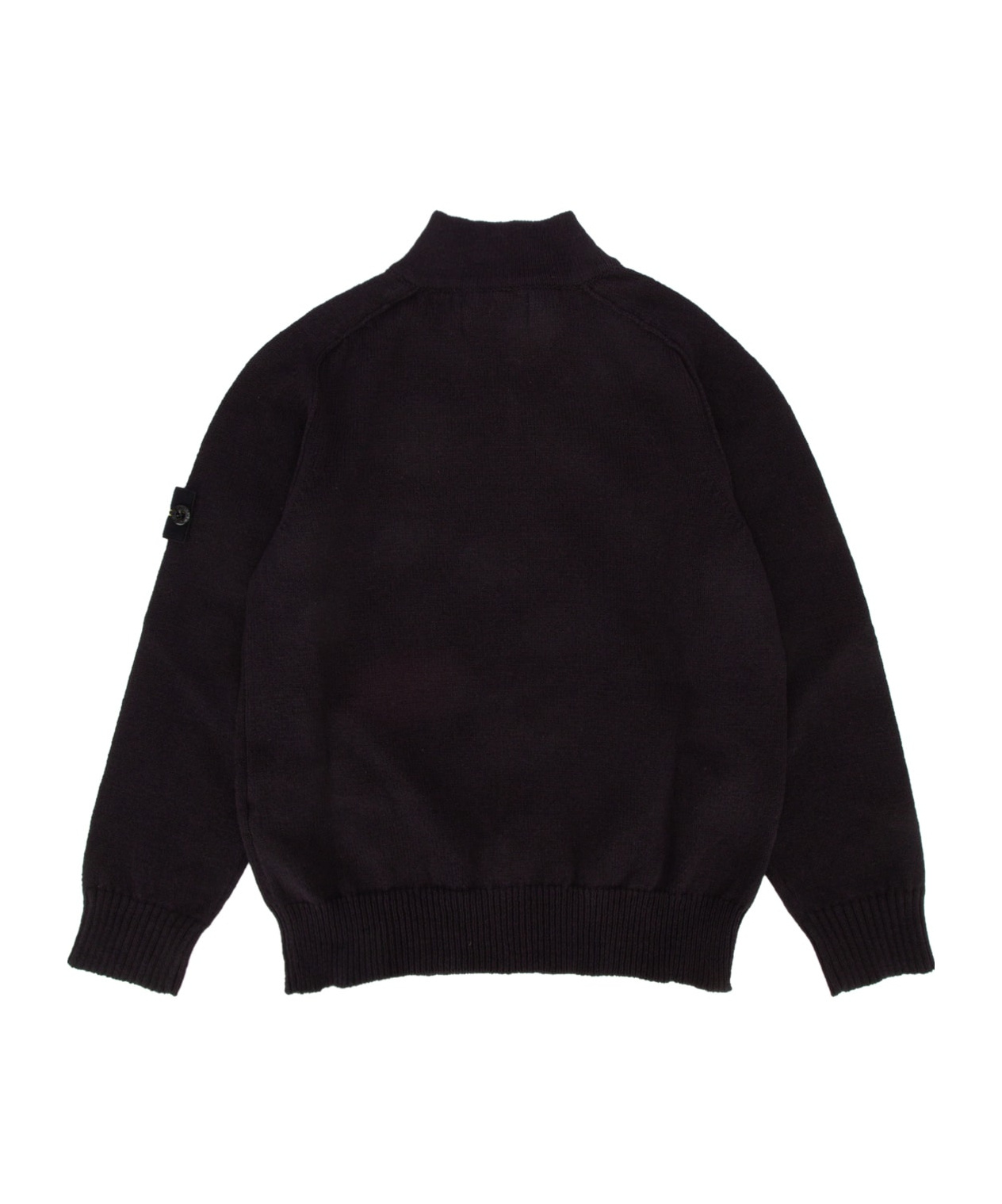 STONE ISLAND STONE ISLAND JUNIOR COMPASS-MOTIF ZIPPED CARDIGAN