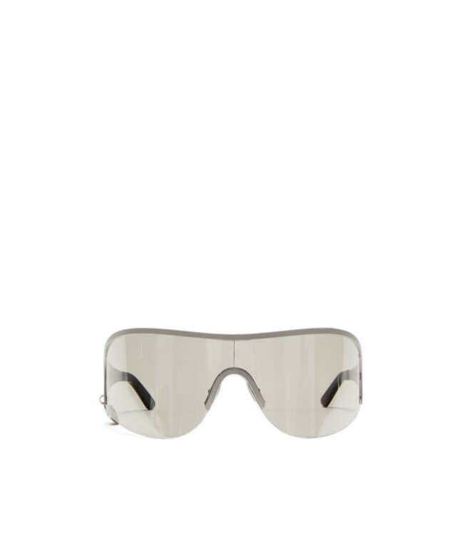 Shop Acne Studios Logo-charm Shield-frame Sunglasses In White