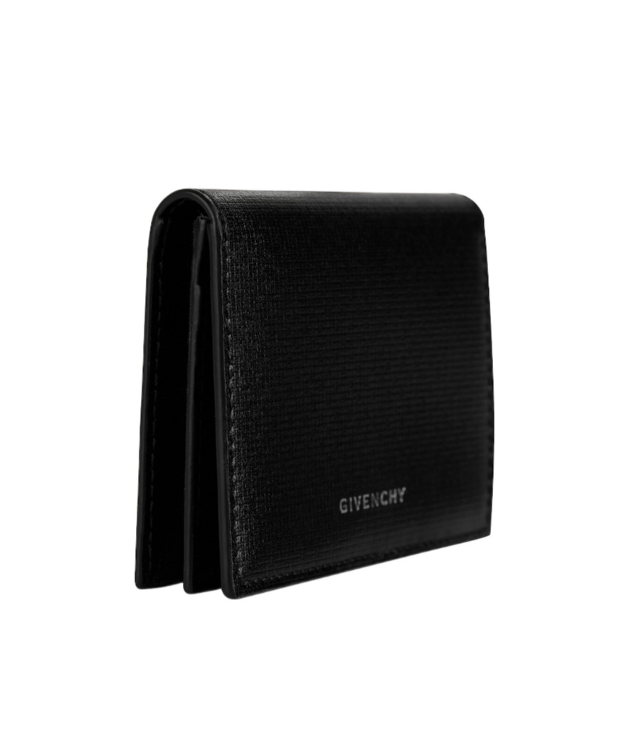 Givenchy Logo Embossed Flap Card Holder In Black
