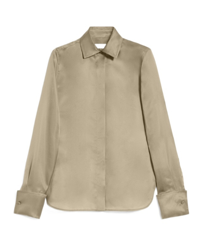 Max Mara Sfilata Nola Silk Shirt In Nude