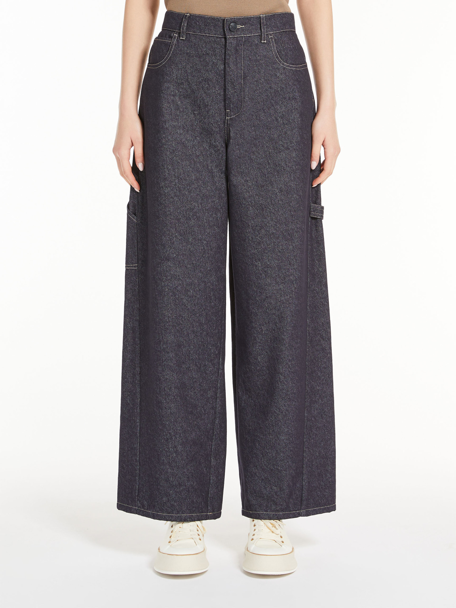 Max Mara High Waist Denim Trousers In Blue