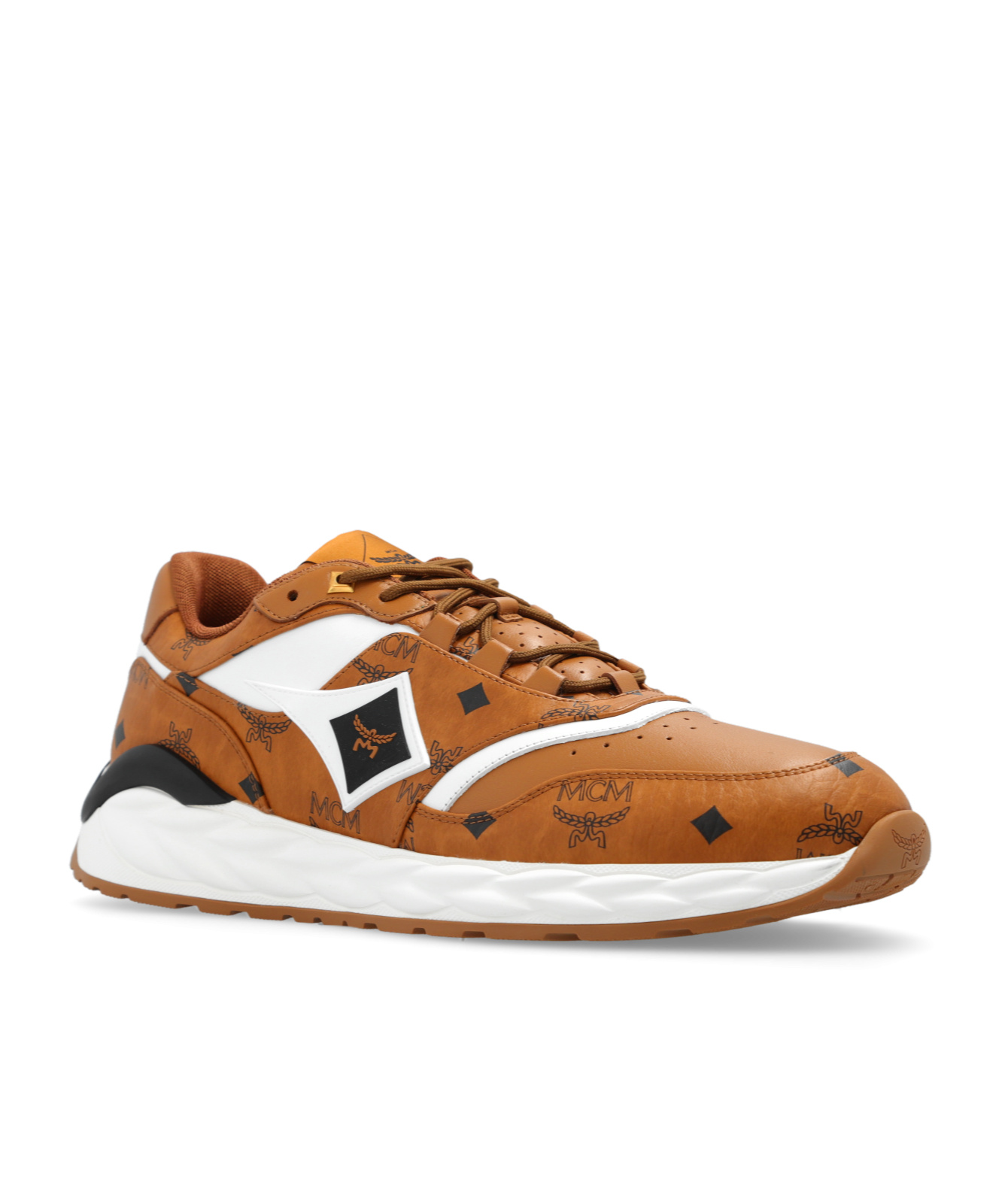 Mcm Skywander Lo Sneakers In Visetos In Brown