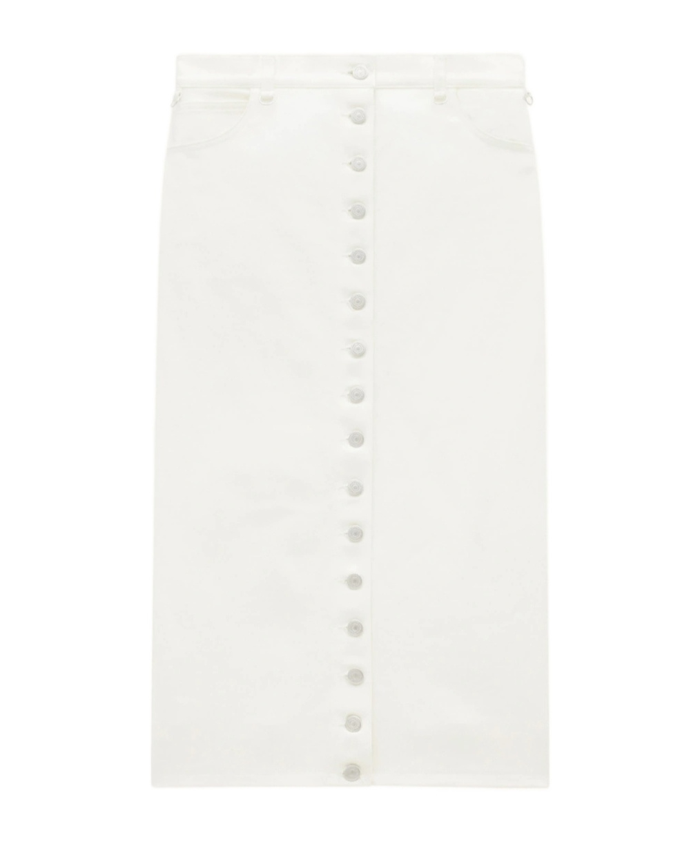 Courrèges Courreges "denim Midi Skirt With Multif In White