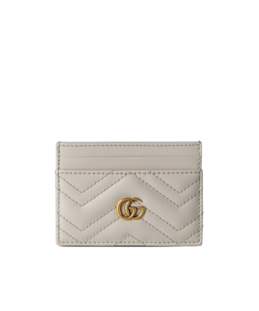 Gucci Gg Marmont Matrasse Embossed Card Bag In Nude