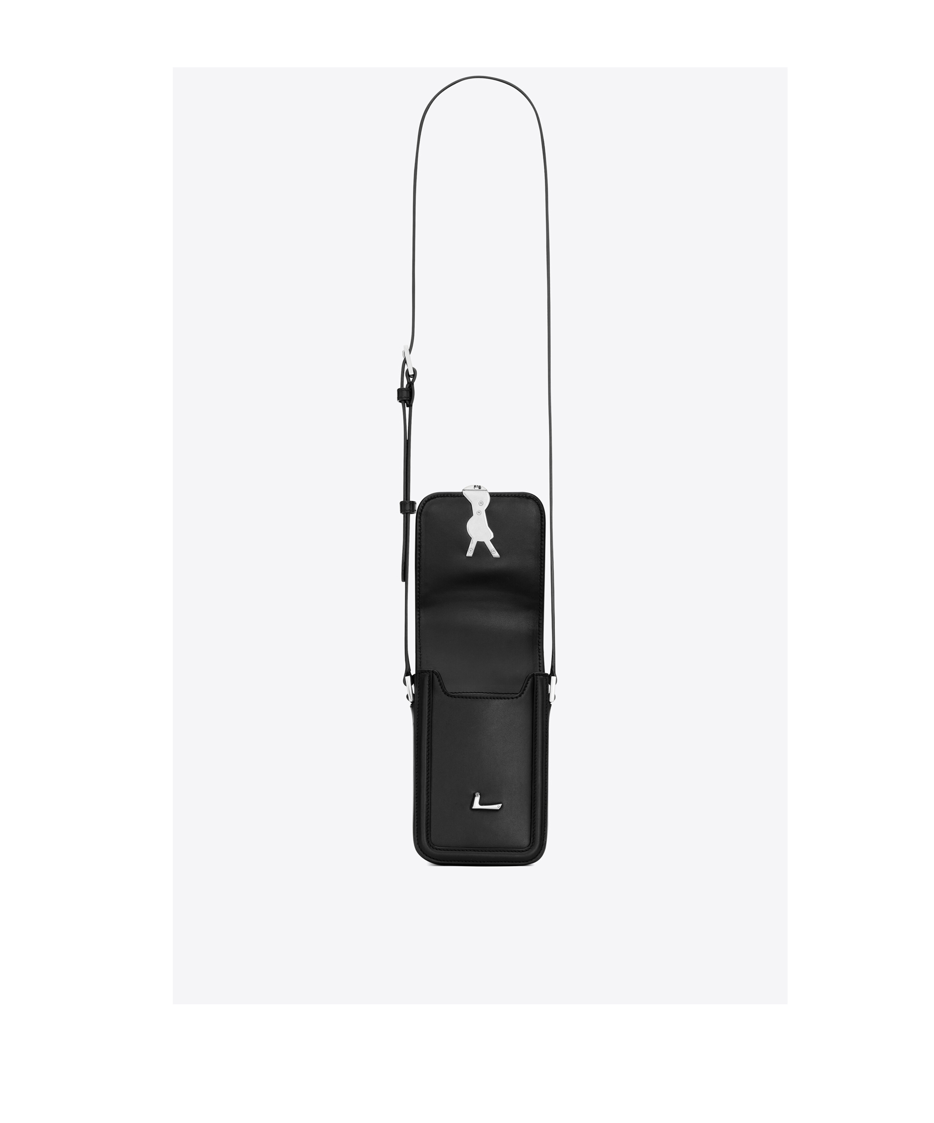 Saint Laurent Logo-plaque Phone Case In Black