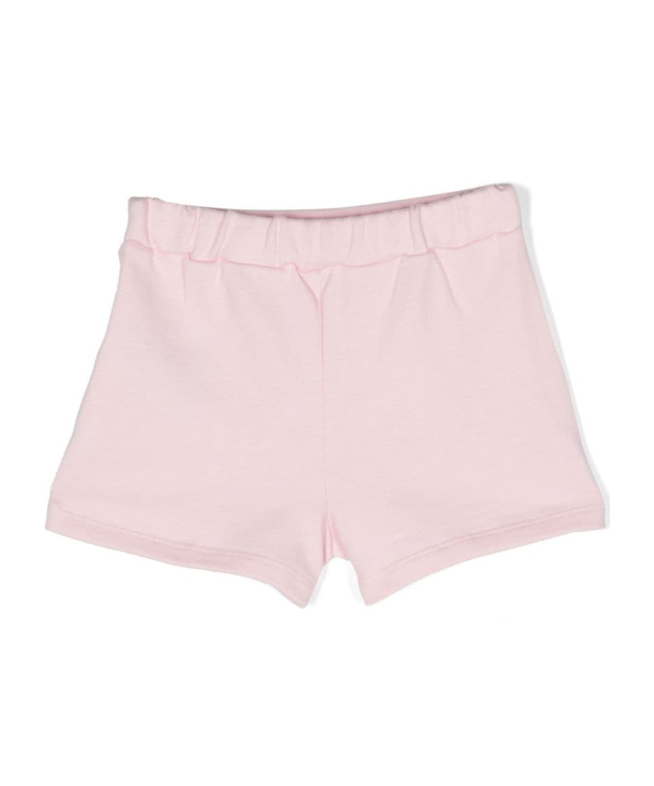 Shop Balmain Decorative-button Cotton Shorts In Pink