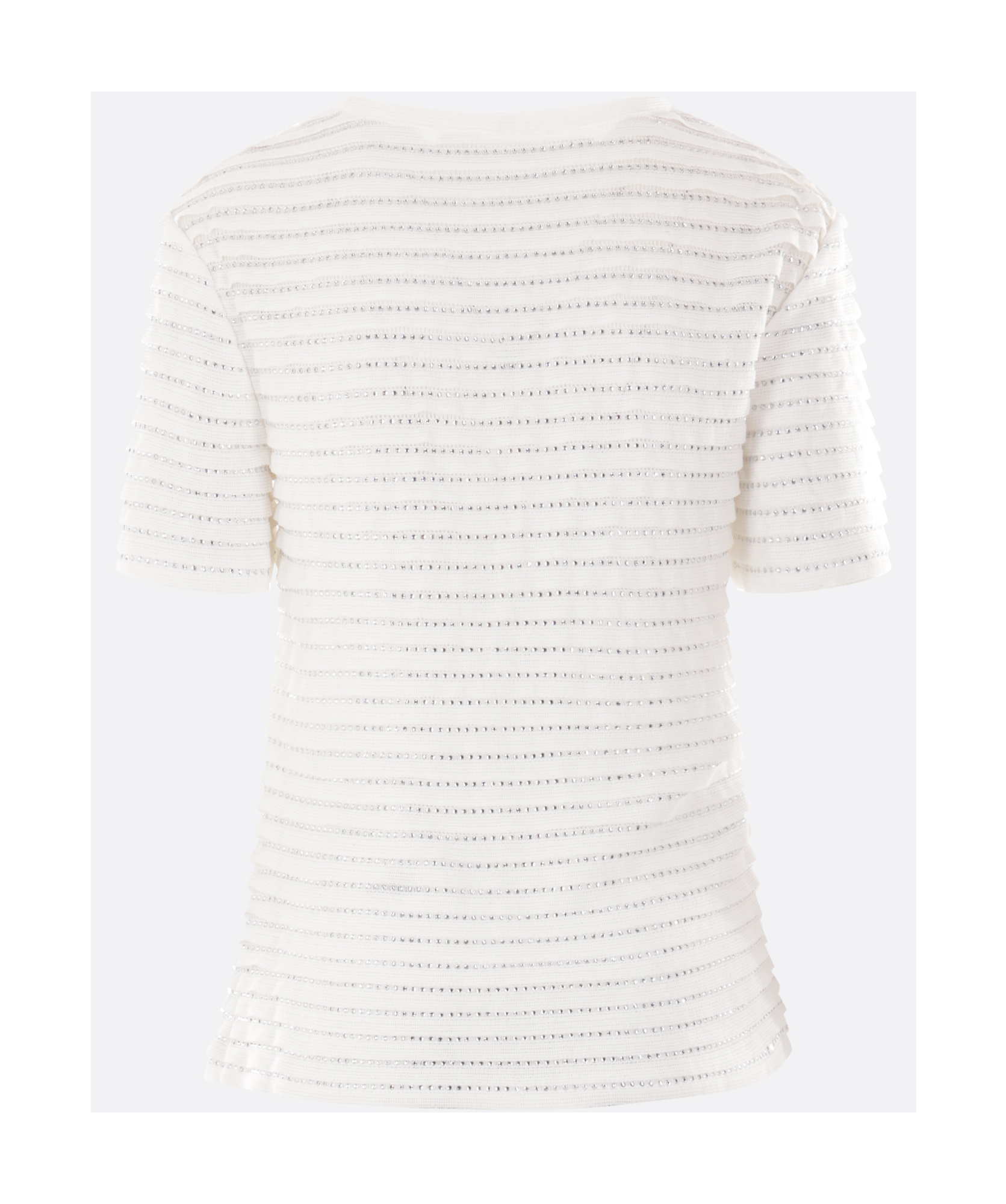 Ermanno Scervino Crystal-embellished Ribbed Blouse In White