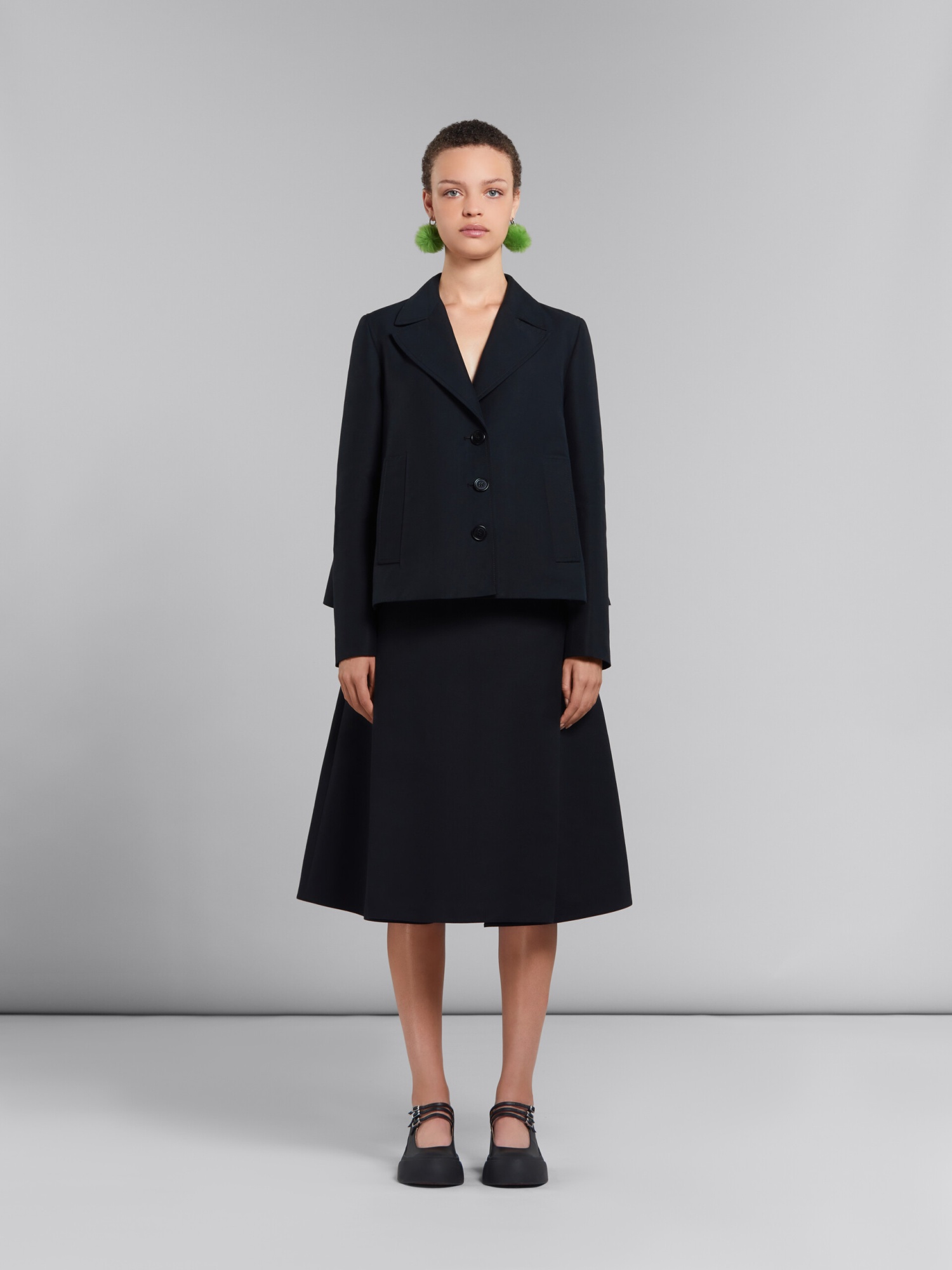 Marni A-line Cady Blazer In Black