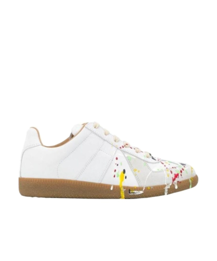 Maison Margiela Paint Splatter Sneakers In White
