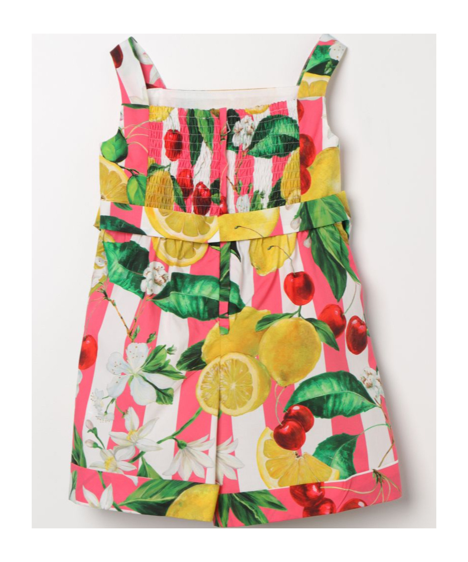 Dolce & Gabbana Italian Holiday-print Poplin Playsuit In Multicolor