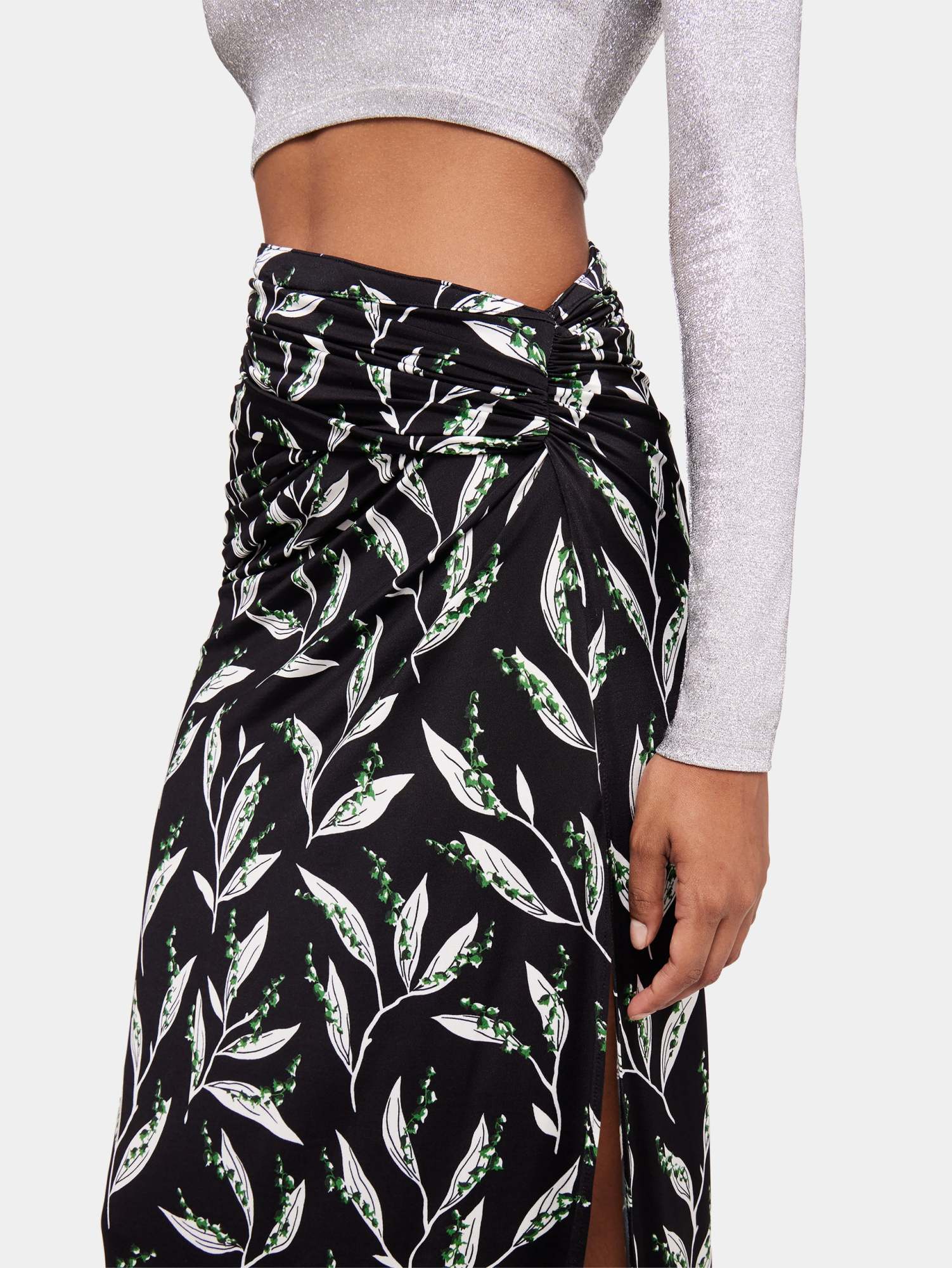 Shop Rabanne Graphic-print High-waist Maxi Skirt In Black