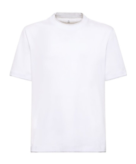 Brunello Cucinelli White Cotton Faux Layering T-shirt