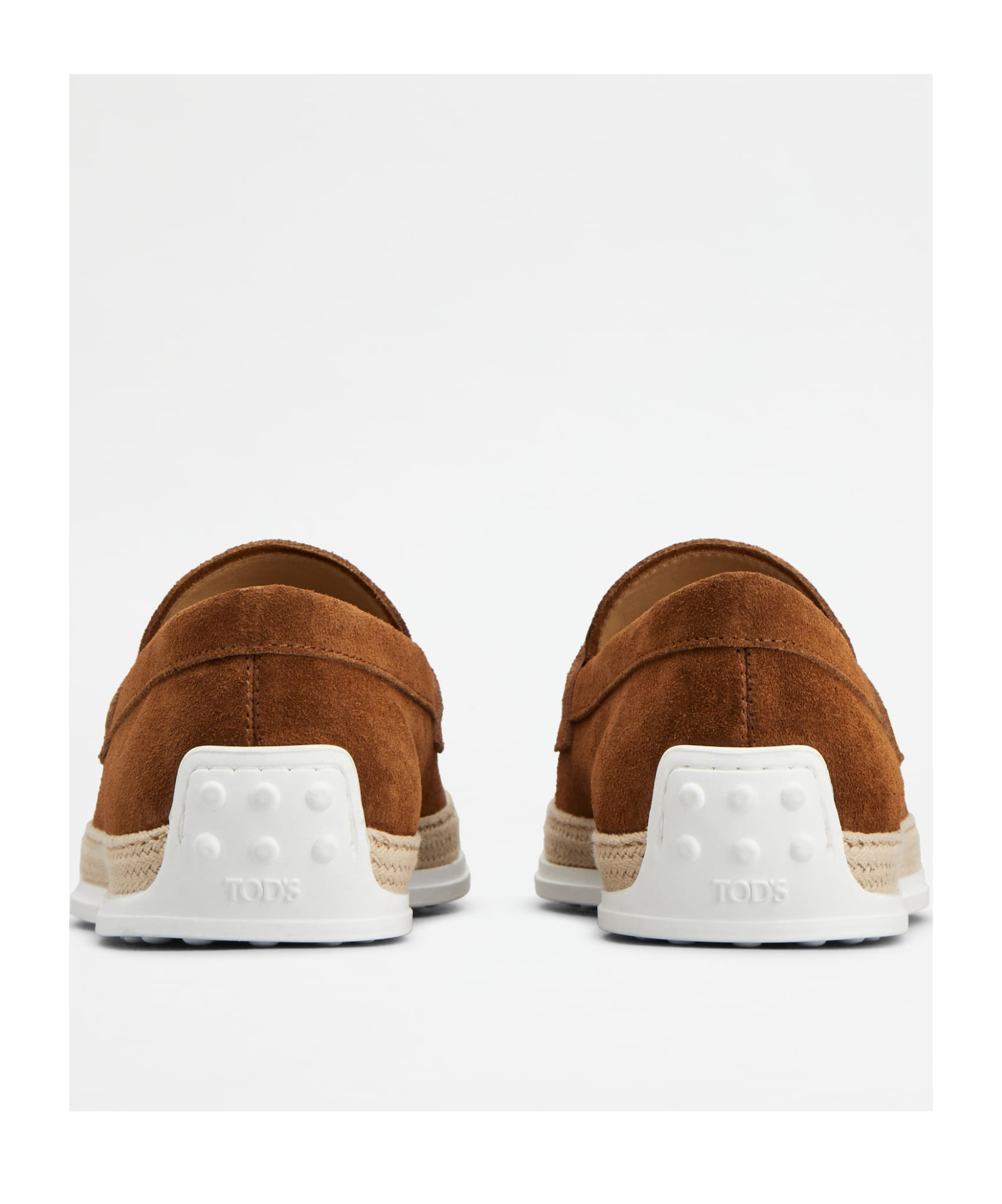 Tod's Suede Loafers With Round Toe And Rubber Sole In Brown