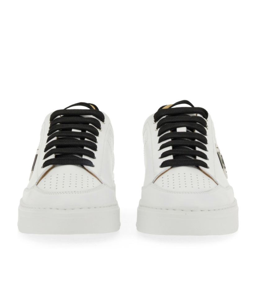 PHILIPP PLEIN MONOGRAM LEATHER SNEAKERS