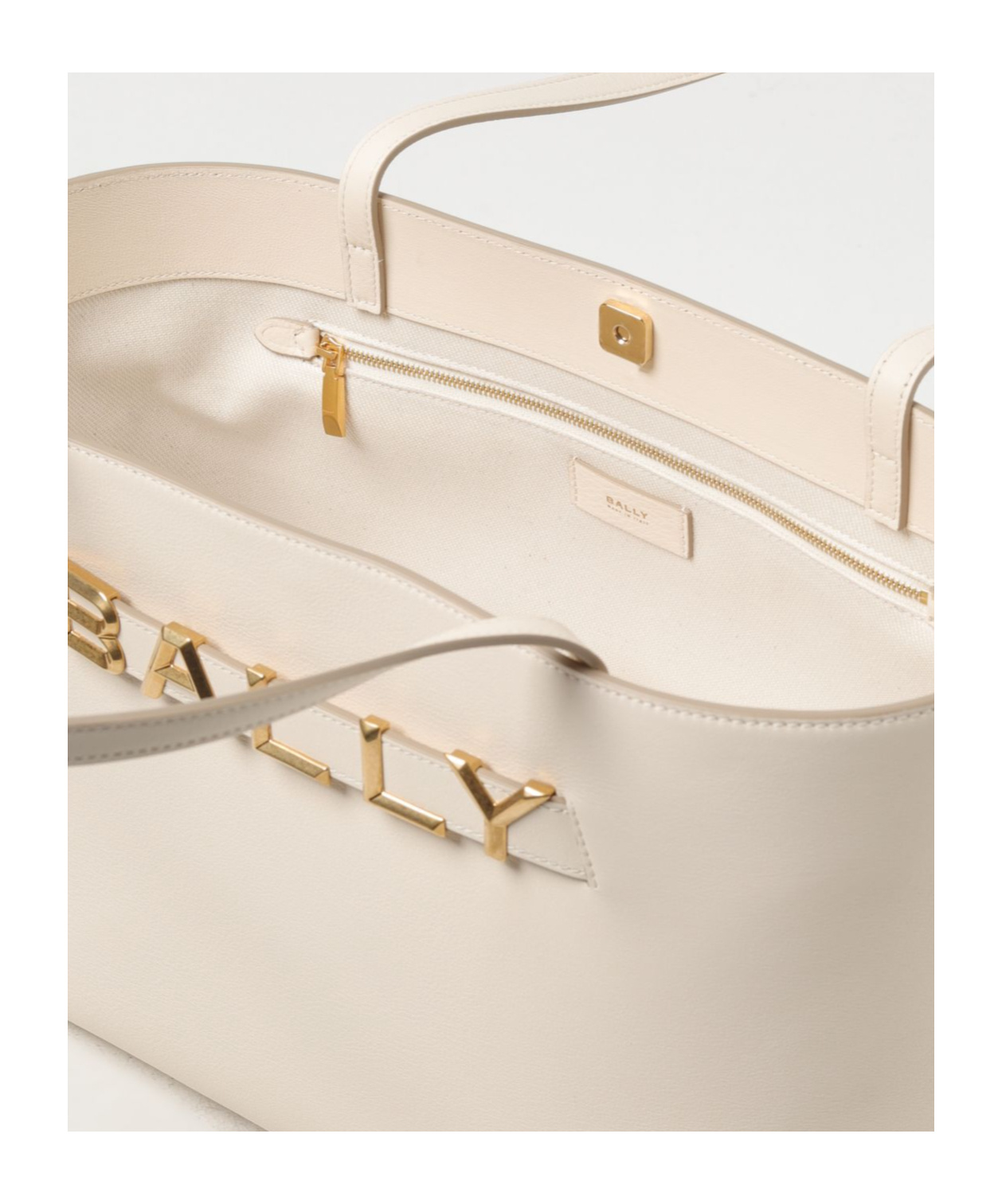 Shop Bally Alphabetic Sign Handbag In Nude
