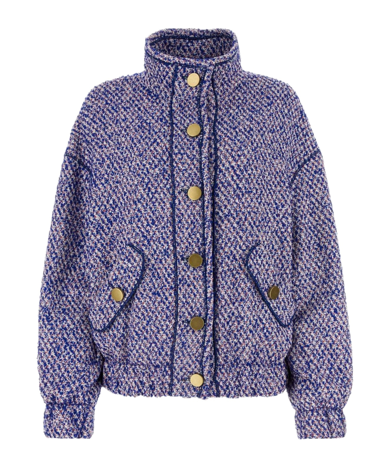 Shop Philosophy Di Lorenzo Serafini Tweed Bomber Jacket In Purple