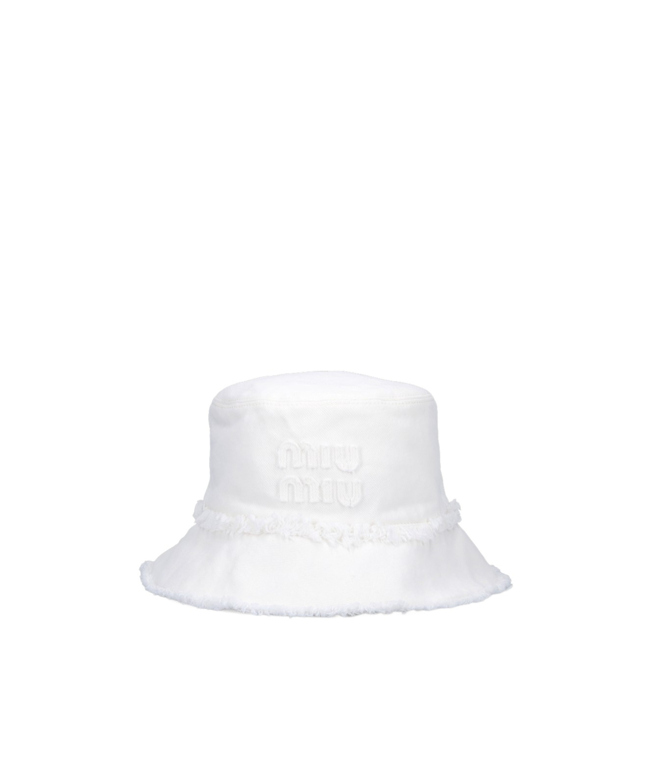 Miu Miu Denim Bucket Hat In White