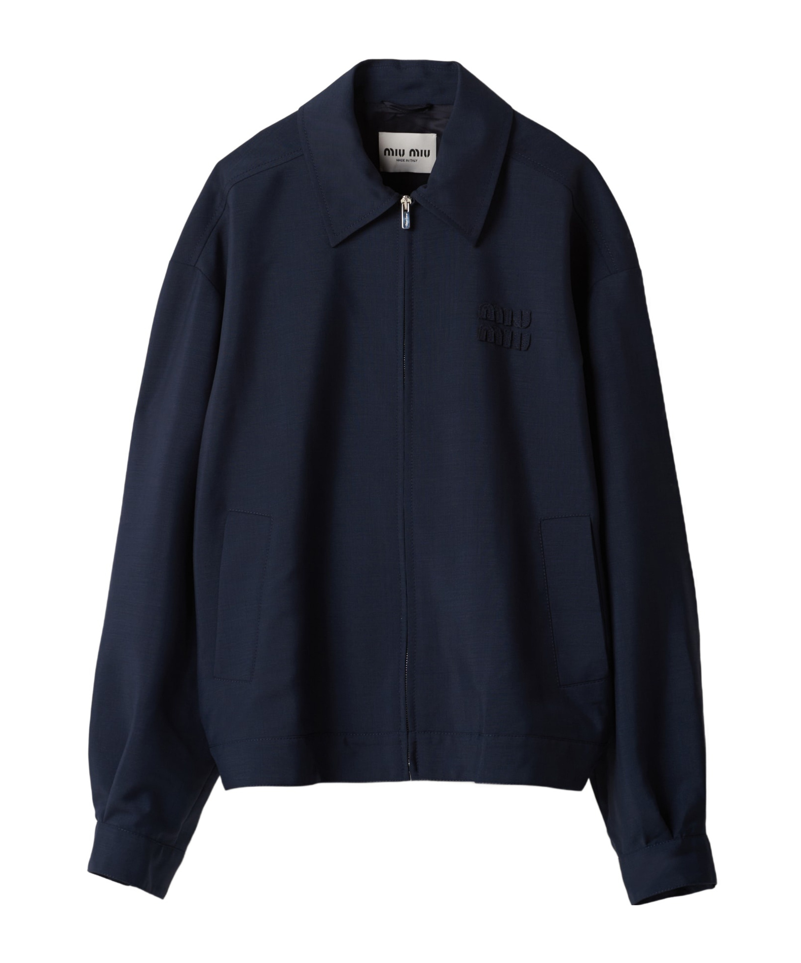 Miu Miu Mohair Blouson Jacket In Blue