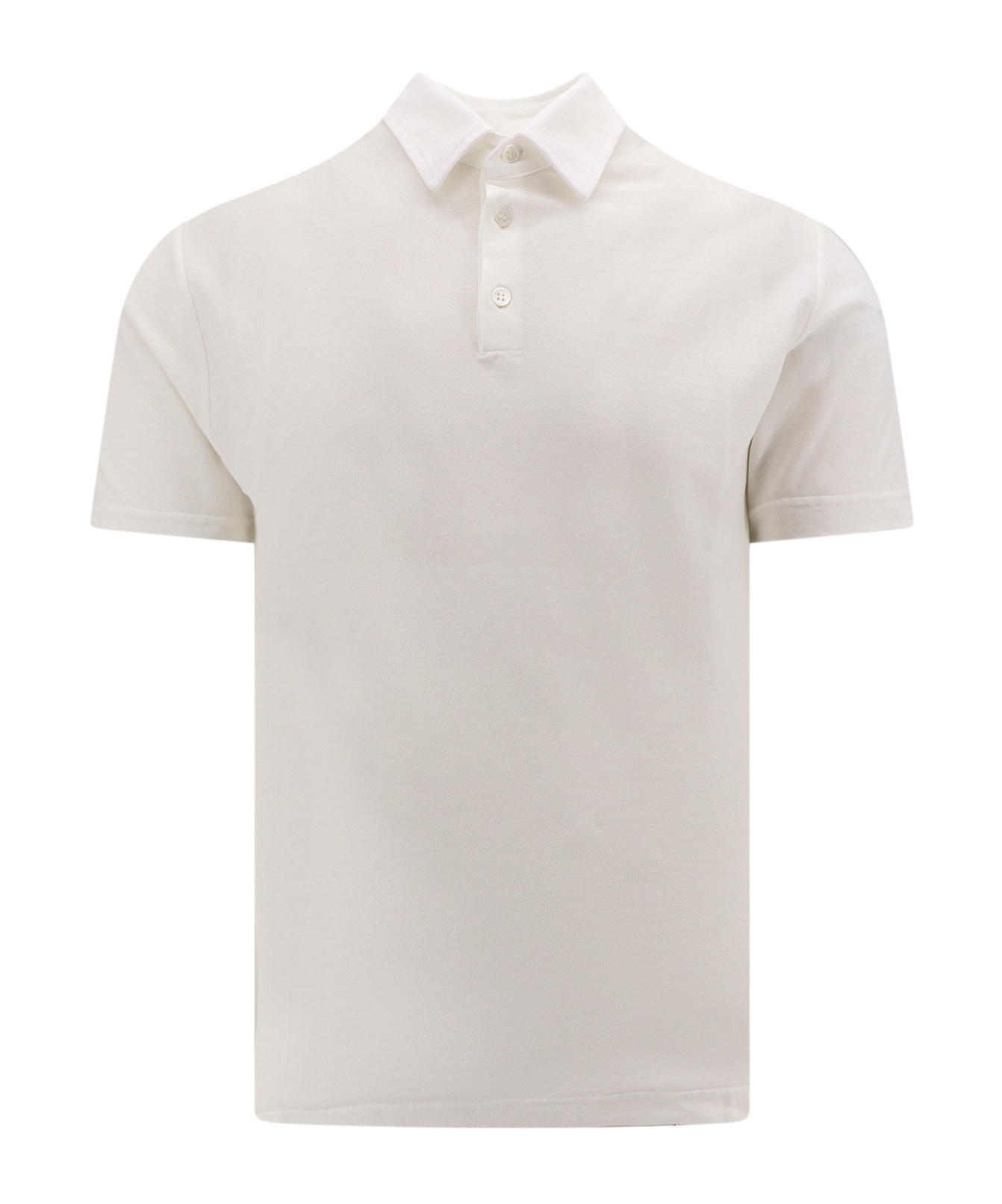 Zanone Short-sleeved Polo Shirt With Traditional Collar In Transparent