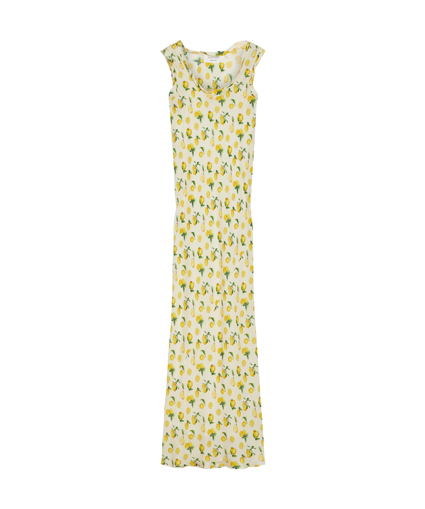 Sportmax Tonale Printed Silk Maxi Dress In Nude