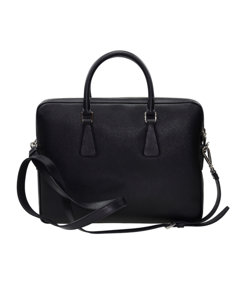 Shop Prada Zippered Shoulder Bag In Black