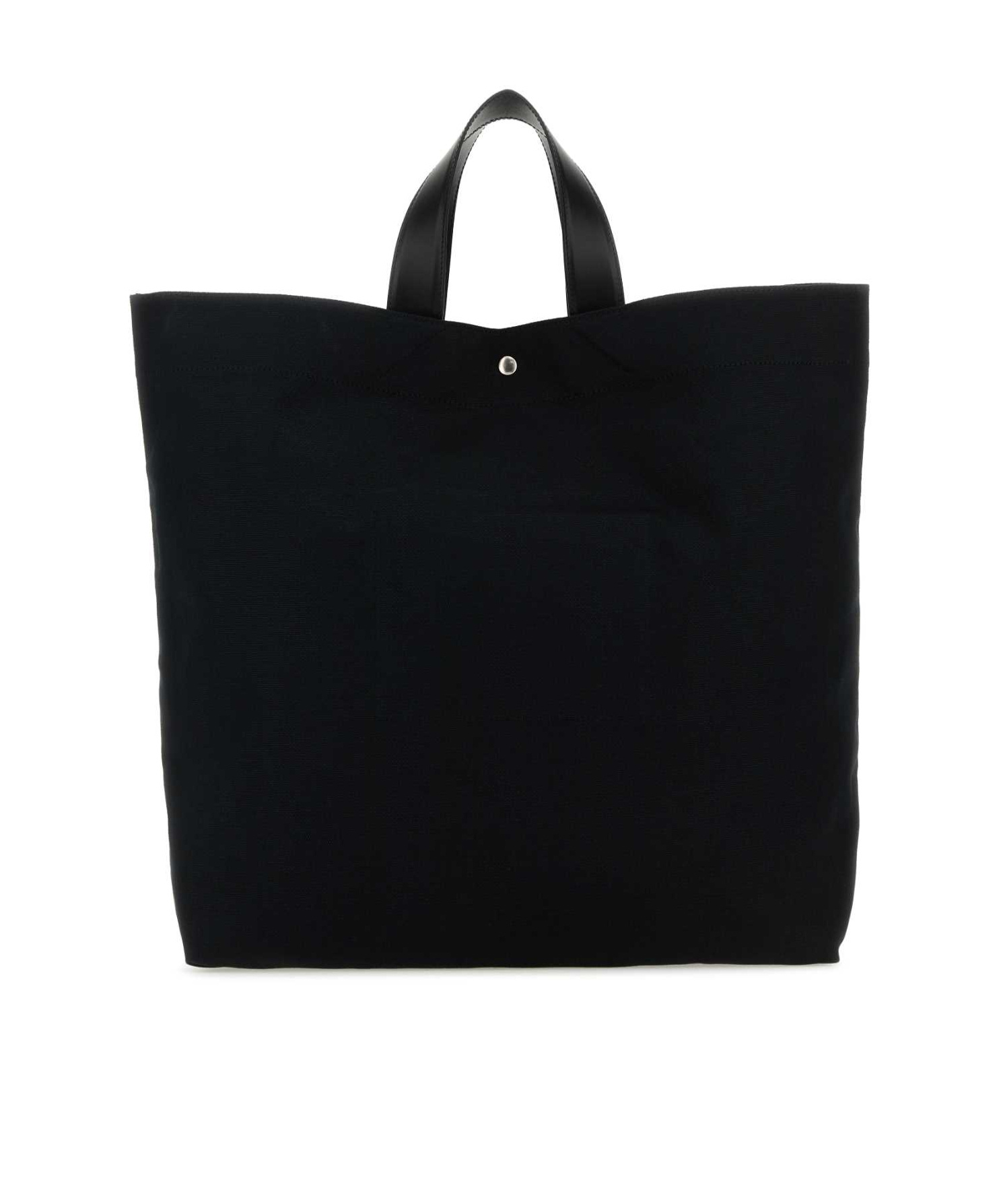 Jil Sander Black Canvas Shopping Bag In Black