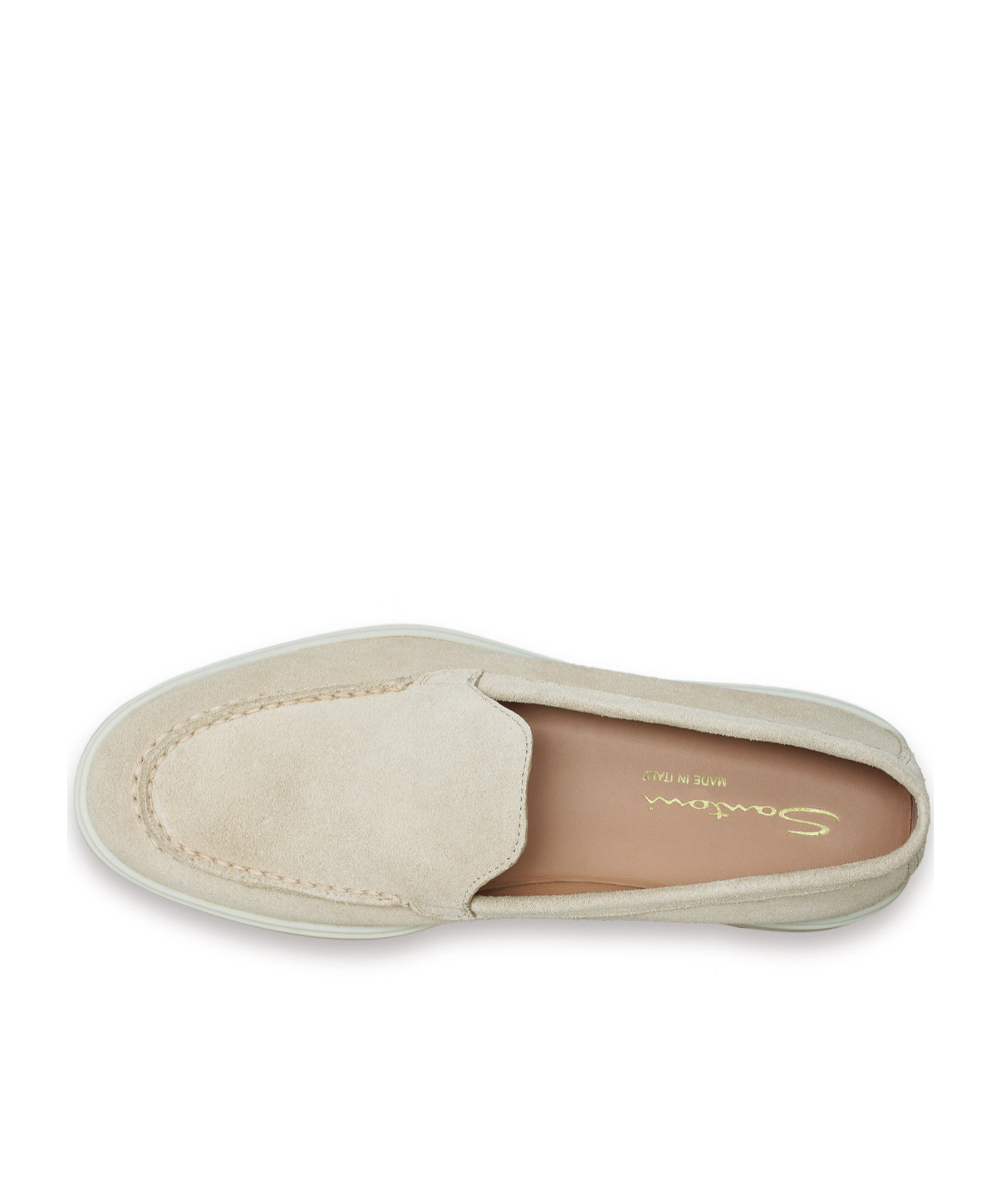 Santoni Suede Round-toe Loafers