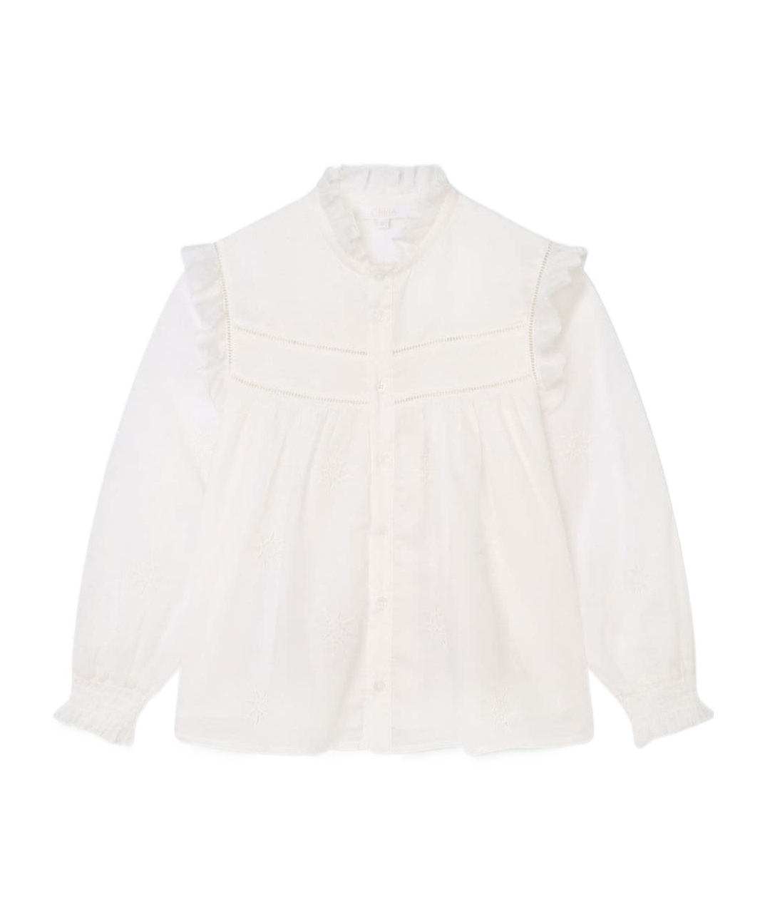 Chloé Lotus Leaf-edged Shirt In White