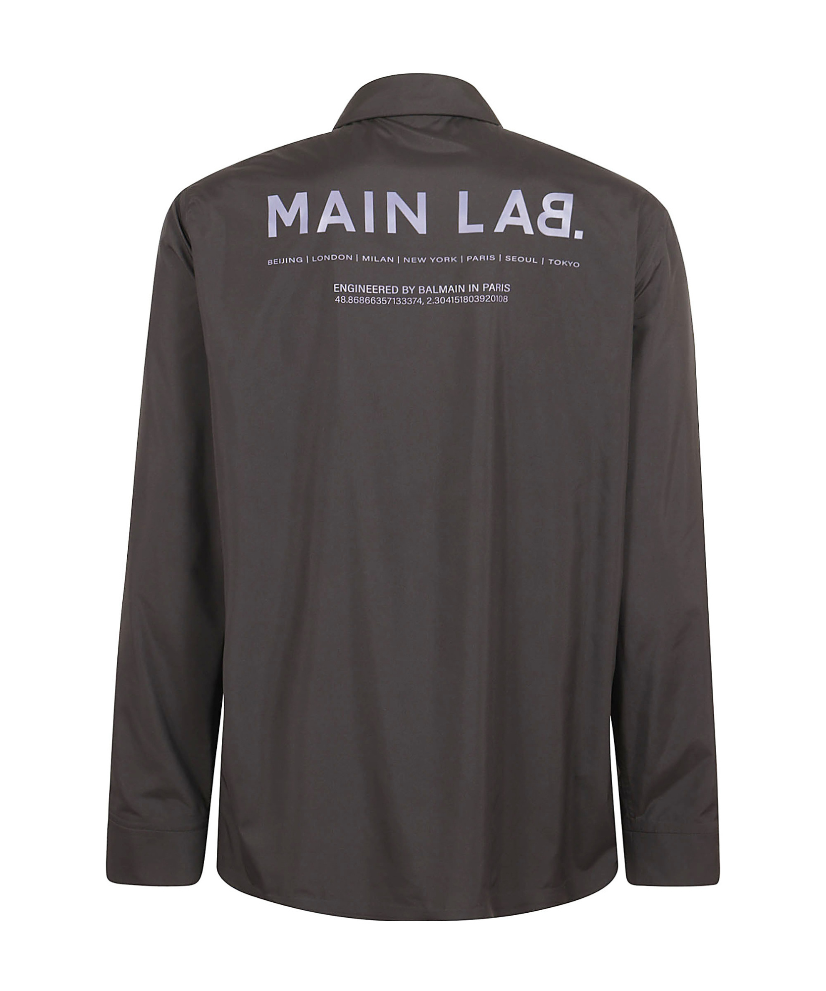 Balmain Logo-print Long-sleeve Shirt In Black