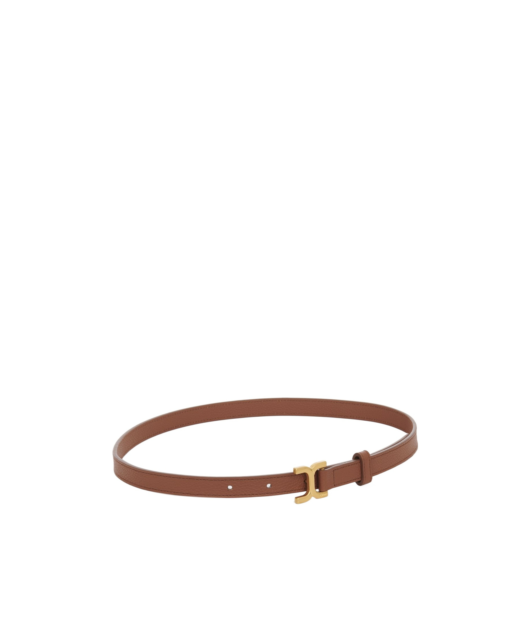 Chloé Calfskin Belt With Grain Flour In Brown